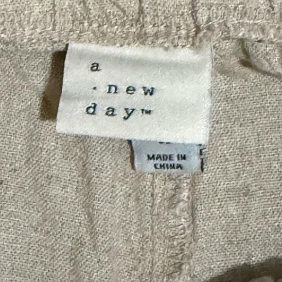 A New Day Women’s Linen Wide Leg Pull-On Pants Casual Summer Size M - Picture 3 of 4